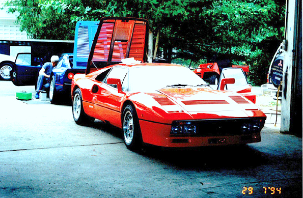 1994 red and blue Ferrari GTO converted to RHD